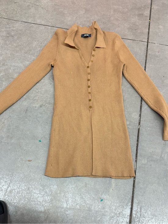Anthropologie Sweaters - Anthropologie Camel Ribbed Button-Front Long Sleeve